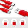 Shop FU Branded Retractable Charging Cable, 1 Mtr 3 IN 1 (RED)