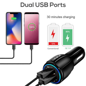 Shop FU Branded QC3.0 Quick Charge Dual 2 USB Port Fast Car Charger 36W Accessory