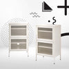 ArtissIn Double Mesh Door Storage Cabinet Organizer Bedroom White