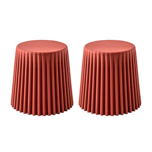 ArtissIn Set of 2 Cupcake Stool Plastic Stacking Stools Chair Outdoor Indoor Red