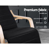 Artiss Fabric Rocking Armchair with Adjustable Footrest - Black