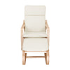 Artiss Wooden Armchair with Foot Stool - Beige