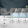 Artiss Set of 4 Bar Stools PU Leather Diamond Style - Grey