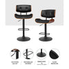 Artiss Bar Stool Gas Lift Wooden PU Leather - Black and Wood