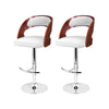 Artiss 2x Wooden Bar Stools Bar Stool Kitchen Dining Chairs Gas Lift Bella White