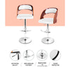 Artiss 2x Wooden Bar Stools Bar Stool Kitchen Dining Chairs Gas Lift Bella White