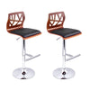 Artiss Set of 2 Wooden Gas Lift Bar Stools - Black and Wood