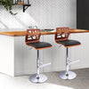 Artiss Set of 2 Wooden Gas Lift Bar Stools - Black and Wood