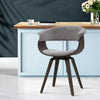Artiss Dining chairs Bentwood Chair Kitchen Velvet Fabric Timber Wood Retro Grey