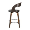 Artiss Set of 2 Walnut Wooden PU Leather Bar Stools - Grey and Walnut