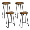 Artiss Set of 4 Elm Wood Backless Bar Stools 75cm - Black