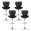 Artiss Set of 4 PU Leather Patterned Bar Stools - Black and Chrome