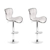 Artiss Set of 2 PU Leather Patterned Bar Stools - White and Chrome