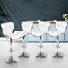Artiss Set of 4 PU Leather Patterned Bar Stools - White and Chrome