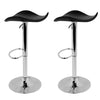 Artiss Set of 2 Gas Lift Bar Stools PU Leather - Black and Chrome