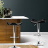 Artiss Set of 2 Gas Lift Bar Stools PU Leather - Black and Chrome