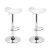 Artiss Set of 2 Gas Lift Bar Stools PU Leather - White and Chrome