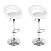 Artiss Set of 2 PU Leather Gas Lift Bar Stools - Chrome and White