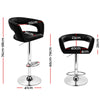 Artiss Set of 2 Gas Lift Swivel Bar Stool PU Leather - Chrome and Black