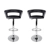 Artiss Set of 2 Gas Lift Swivel Bar Stool PU Leather - Chrome and Black