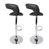 Artiss Set of 2 Gas Lift Swivel Bar Stool PU Leather - Chrome and Black