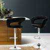 Artiss Set of 2 Gas Lift Swivel Bar Stool PU Leather - Chrome and Black