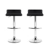 Artiss Set of 2 PU Leather Wave Style Bar Stools - Black