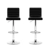 Artiss Set of 2 PU Leather Bar Stools Padded Line Style - Black