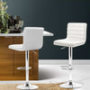 Artiss Set of 2 PU Leather Bar Stools Padded Line Style - White