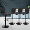 Artiss Set of 4 Faux Linen Bar Stools - Black