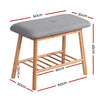 Artiss Shoe Rack Seat Bench Chair Shelf Organisers Bamboo Grey