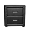 Artiss PVC Leather Bedside Table - Black