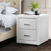 Artiss PVC Leather Bedside Table - White