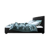 Artiss Bed Frame Double Size Gas Lift Base With Storage Black Leather Tiyo Collection