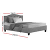 Lars Bed Frame Fabric - Grey King Single