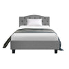 Lars Bed Frame Fabric - Grey King Single