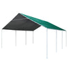 Carports 6m x6m Carport Kits Gazebo Canopy Tent Cover Metal Garden Shed Green
