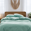 Cosy Club Washed Cotton Quilt Set Green Double