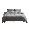 Cosy Club Washed Cotton Quilt Set Grey Single