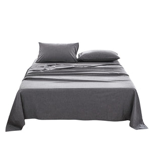 Cosy Club Washed Cotton Sheet Set Double Black