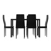 Artiss Dining Chairs and Table Dining Set 6 Chair Set Of 7 Wooden Top Black