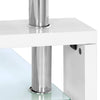 Artiss 2 Tier Coffee Table Tempered Glass Stainless Steel White