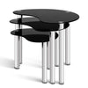 Artiss Set Of 3 Glass Coffee Tables - Black