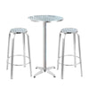 Gardeon Outdoor Bistro Set Bar Table Stools Adjustable Aluminium Cafe 3PC Round