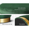 Artiss Storage Ottoman Foot Stool Round Velvet Foot Rest Pouffe Footstool Green