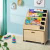 Keezi Kids Natural Wood Bookshelf Storage Organiser Bookcase Drawers Children