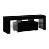 Artiss TV Cabinet Entertainment Unit Stand RGB LED Gloss Furniture 130cm Black