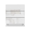 Artiss Bedside Tables Side Table RGB LED Lamp 3 Drawers Nightstand Gloss White