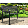 Gardeon Steel Modern Garden Bench - Black