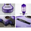 Alpha 34" Inch Guitar Classical Acoustic Cutaway Wooden Ideal Kids Gift Children 1/2 Size Purple with Capo Tuner